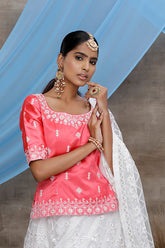 White Thread Work Lehenga
